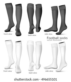 Football socks. Fully editable handmade mesh. Vector illustration.