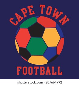 Football sport Cape town typography, t-shirt graphics, vectors