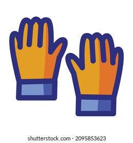 Football sport goal keeper gloves icon filled style vector .
