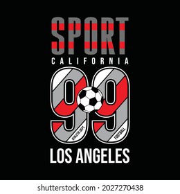 Fußballsport, los angeles california, typografisches Design, für T-Shirt-Ausdrucke, Vektorgrafik