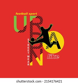 football sport Premium Vector illustration of a text graphic. suitable screen printing and DTF for the design boy outfit of t-shirts print, shirts, hoodiesand baba suit, kids cottons, etc.