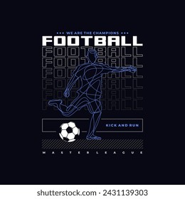 Football sport, step your game up, typography graphic design, for t-shirt prints, vector illustration