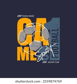 football sport stylish t-shirt and apparel abstract design. Vector print, typography, poster. 