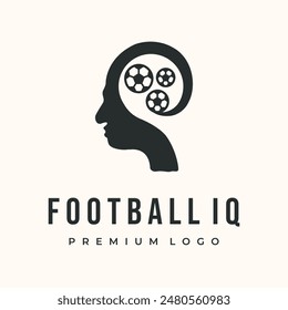 football sport tactical vintage logo vector minimalist illustration design, football trainer strategy logo design