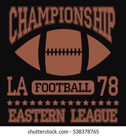 Football sport typography. Eastern league. Los Angeles - vector