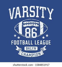 Football sport typography, tee shirt graphics, vectors