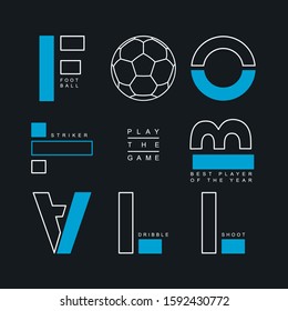 Football sport typography, tee shirt graphics, vectors