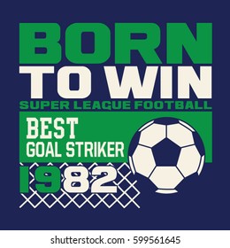 Football sport typography, tee shirt graphics, vectors