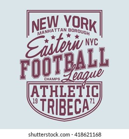 Football sport typography, t-shirt graphics, vectors