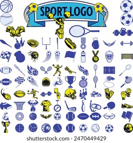 Football and sports competitions. Boots, uniform, soccer ball. Prize for winning the competition. Set of simple linear icons