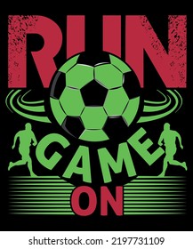Football sports Run, game on t-shirt design, football print apparel
