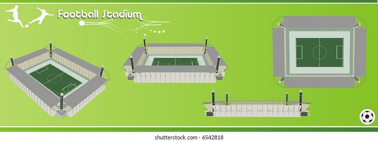 football stadium 3d vector