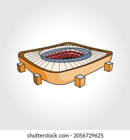 football stadium 3D vector illustration