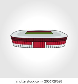 football stadium 3D vector illustration
