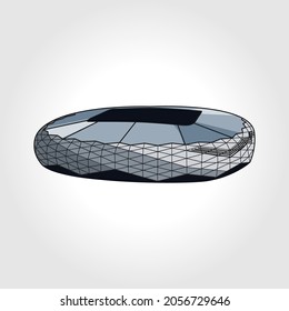 football stadium 3D vector illustration