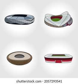 football stadium 3D vector illustration