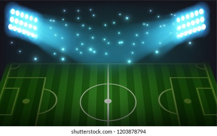 Football Stadium Background Bright Lights Design Stock Vector (Royalty ...