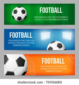 Football stadium banner templates set soccer stock vector royalty free