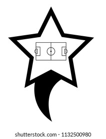 football stadium here. soccer field icon and map pointer
