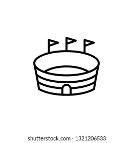 Football Stadium Icon Vector Illustration in Line Style for Any Purpose