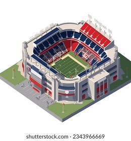 Football stadium isometric vector flat isolated