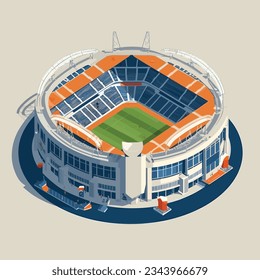 Football stadium isometric vector flat isolated