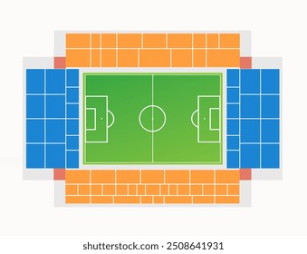 Estádio de futebol em fundo branco. Ilustração vetorial