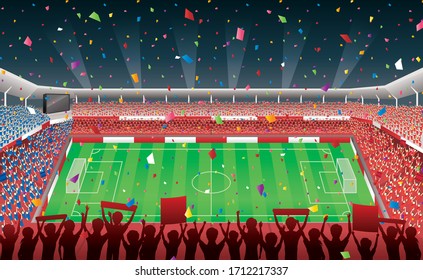 A football stadium packed with supporters.