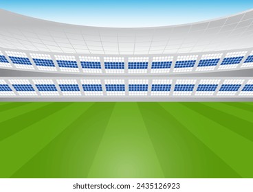 Football Stadium or Soccer Stadium. Football Field or Soccer Field. Vector Illustration.	