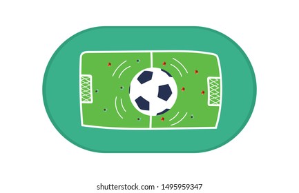 Football stadium from the top. Flat vector illustration.