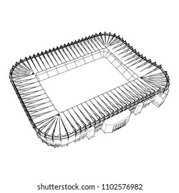 football stadium vector 3d illustration