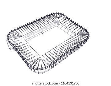 football stadium vector 3d illustration