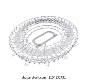football stadium vector 3d illustration