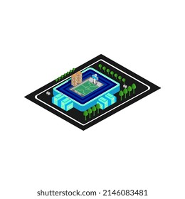 football stadium vector illustration, with isometric shape