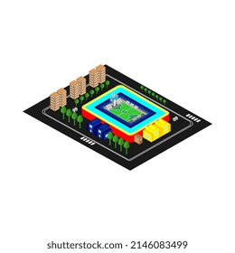 football stadium vector illustration, with isometric shape
