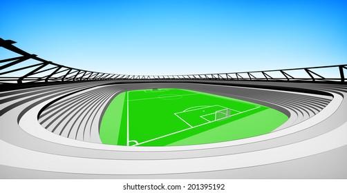football stadium view with blue sky design my own vector