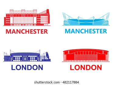 Football stadiums. England.