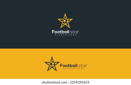 Football Star Logo Design, Minimal Soccer star football Logo Template
