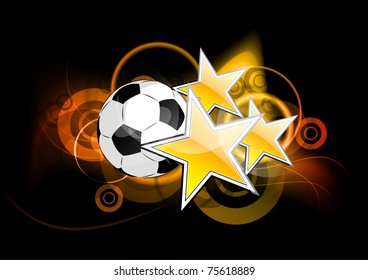 football with stars on the background