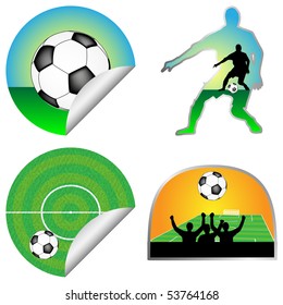 Football stickers 2 - vector