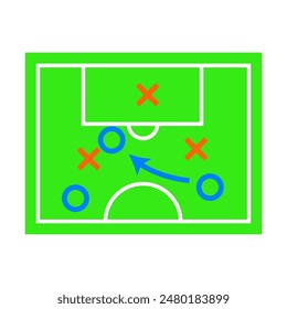 football strategy board icon object cartoon, sticker flat vector