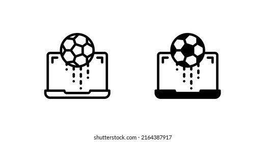 football streaming icon via laptop