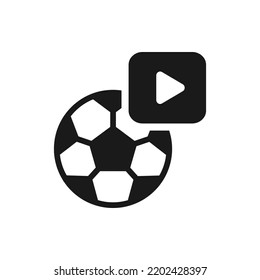 Football streaming. Watch soccer live match icon flat style isolated on white background. Vector illustration