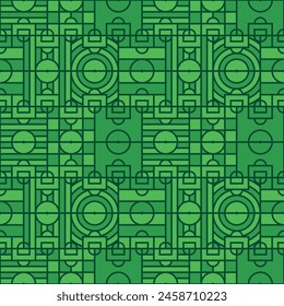 Campos de fútbol rayados y circulares de Vector verde cuadrado sin patrón. Textura de los campos de fútbol.