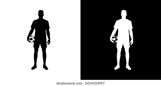 Football style icon. Kicking the ball. Silhouette. Black icon