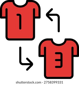 Football substitution vector for player change event, soccer coaching strategy illustration for team management