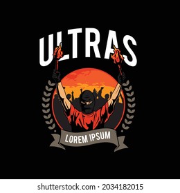 football supporter illustration of ultras 