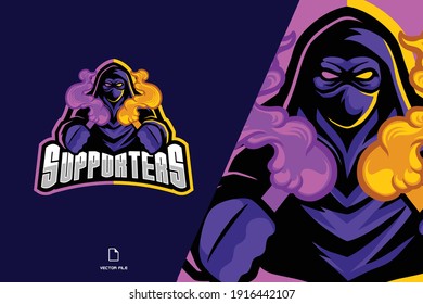 football supporters mascot logo illustration