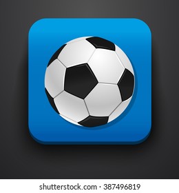 Football  symbol icon on blue. Vector illustration