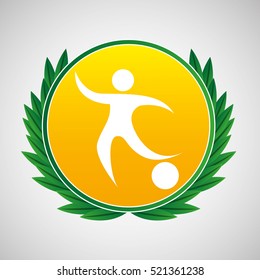 football symbol label laurel wreaths vector illustration eps 10